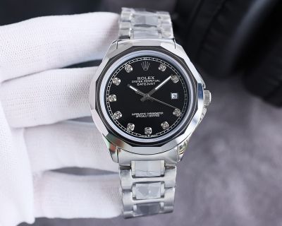 Rolex Datejust replica with black dial Replica 8205 Movement 316L Steel 42mm Men Business Watch